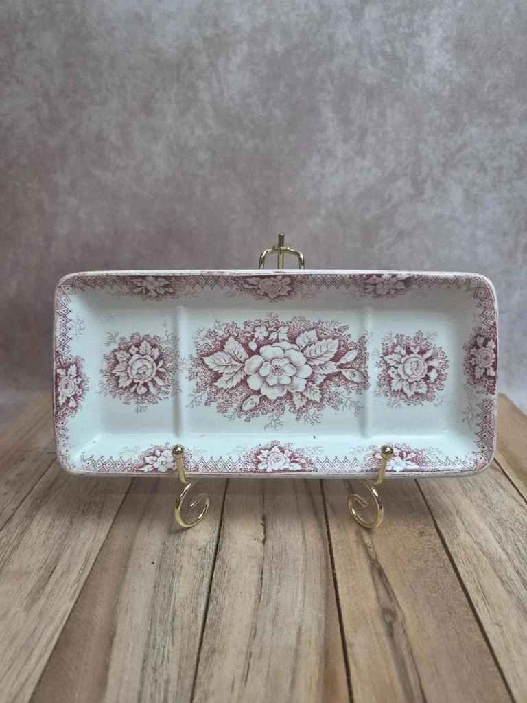 Vide-poche / Porte-brosses à dents Saint-amand modèle Jardinière rose ancien